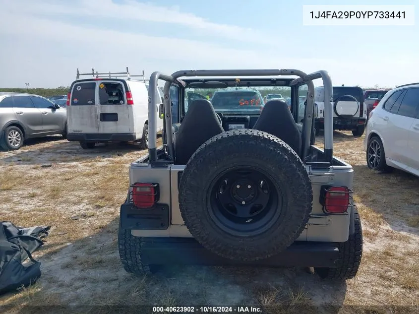 2000 Jeep Wrangler Se VIN: 1J4FA29P0YP733441 Lot: 40623902