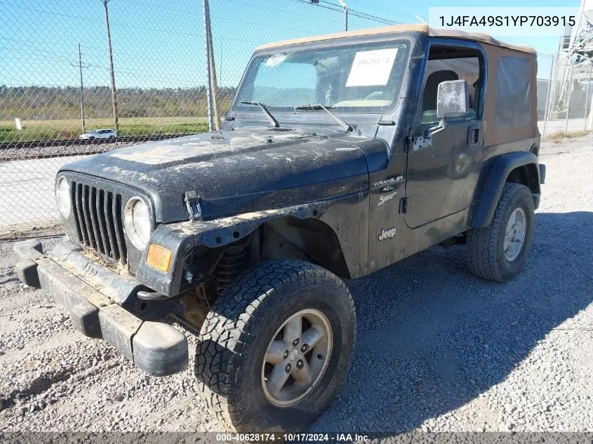 1J4FA49S1YP703915 2000 Jeep Wrangler Sport