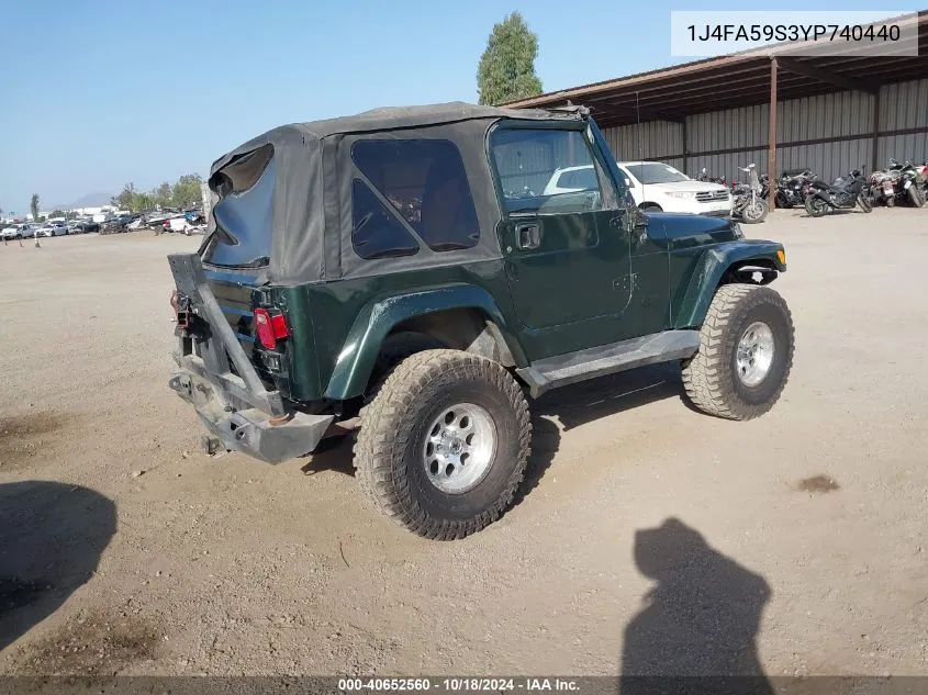 1J4FA59S3YP740440 2000 Jeep Wrangler Sahara