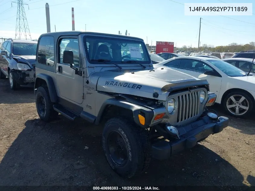 2000 Jeep Wrangler Sport VIN: 1J4FA49S2YP711859 Lot: 40698383