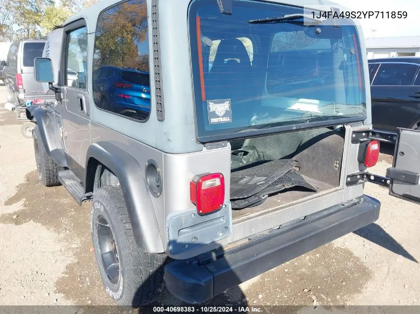 2000 Jeep Wrangler Sport VIN: 1J4FA49S2YP711859 Lot: 40698383