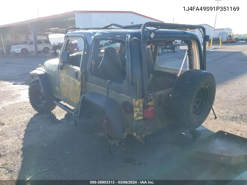 2001 Jeep Wrangler Sport VIN: 1J4FA49S91P351169 Lot: 38903313