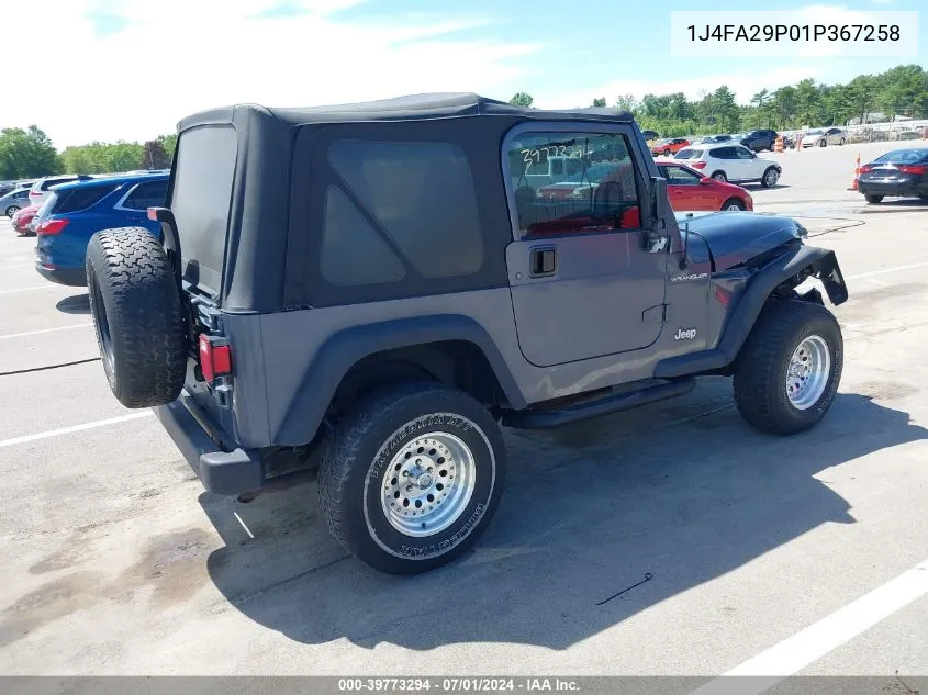 2001 Jeep Wrangler Se VIN: 1J4FA29P01P367258 Lot: 39773294