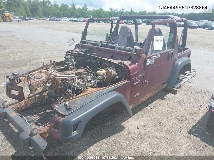 2001 Jeep Wrangler Sport VIN: 1J4FA49S51P323854 Lot: 40008765