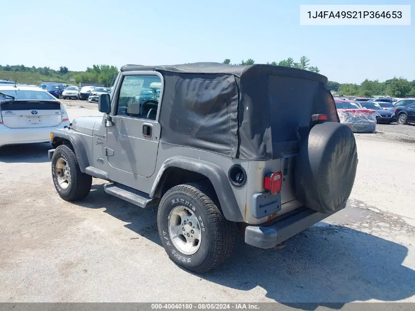 1J4FA49S21P364653 2001 Jeep Wrangler Sport