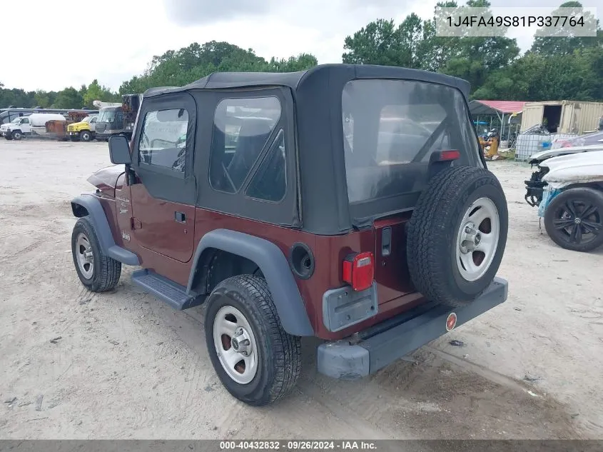 1J4FA49S81P337764 2001 Jeep Wrangler Sport