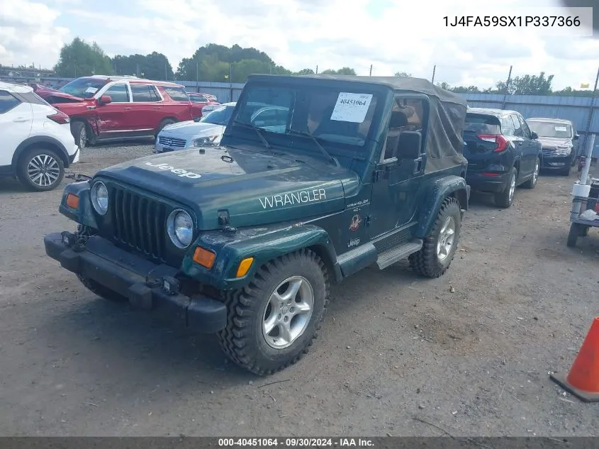 2001 Jeep Wrangler Sahara VIN: 1J4FA59SX1P337366 Lot: 40451064