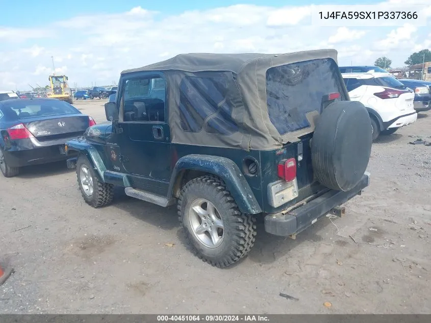 2001 Jeep Wrangler Sahara VIN: 1J4FA59SX1P337366 Lot: 40451064