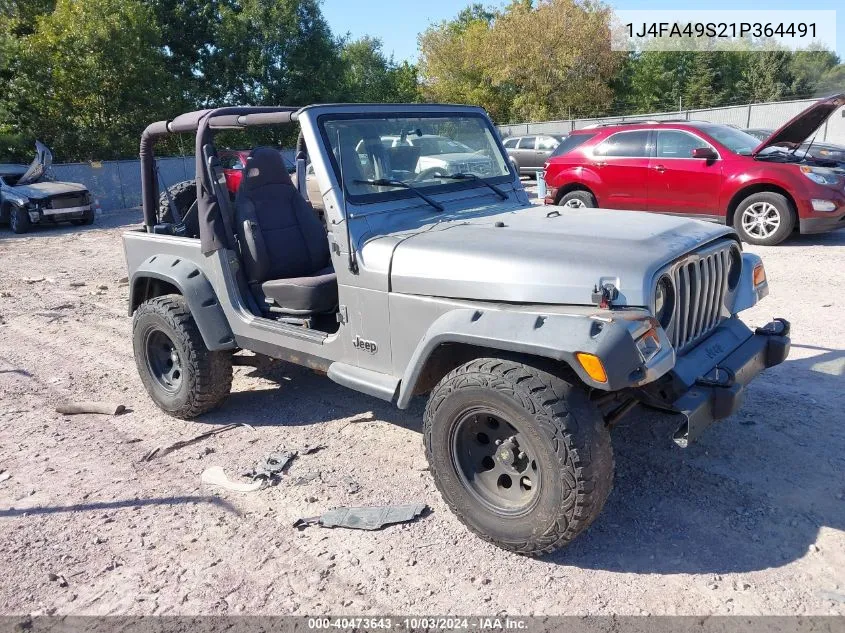 1J4FA49S21P364491 2001 Jeep Wrangler Sport