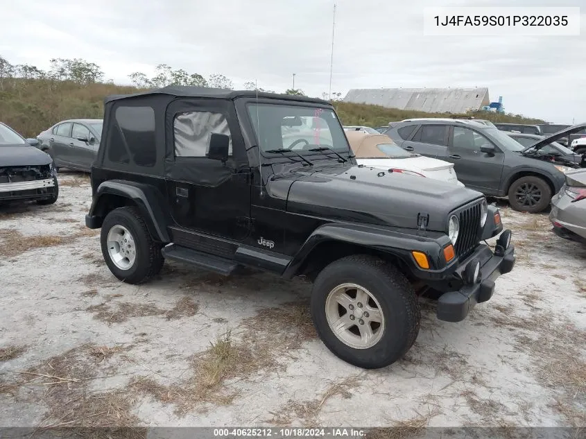 2001 Jeep Wrangler Sahara VIN: 1J4FA59S01P322035 Lot: 40625212