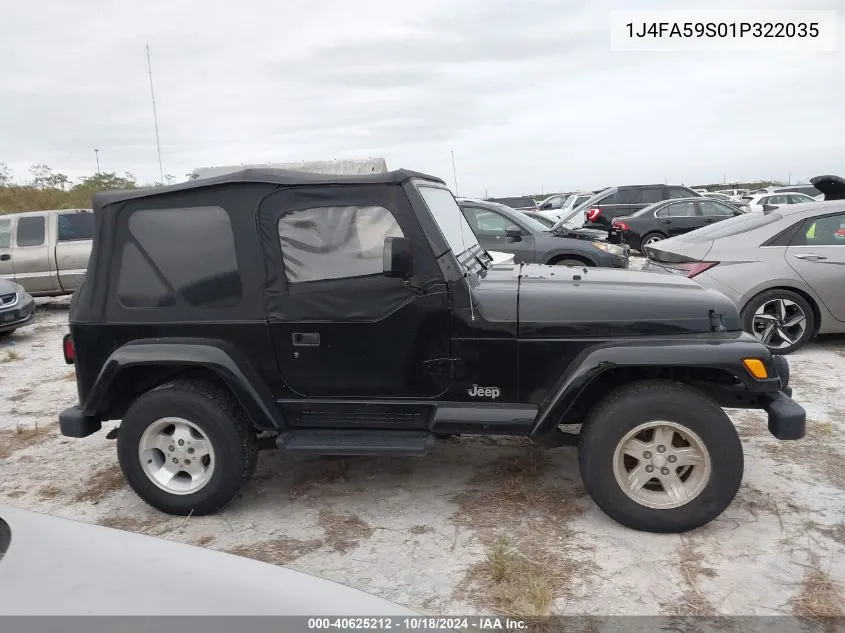 2001 Jeep Wrangler Sahara VIN: 1J4FA59S01P322035 Lot: 40625212