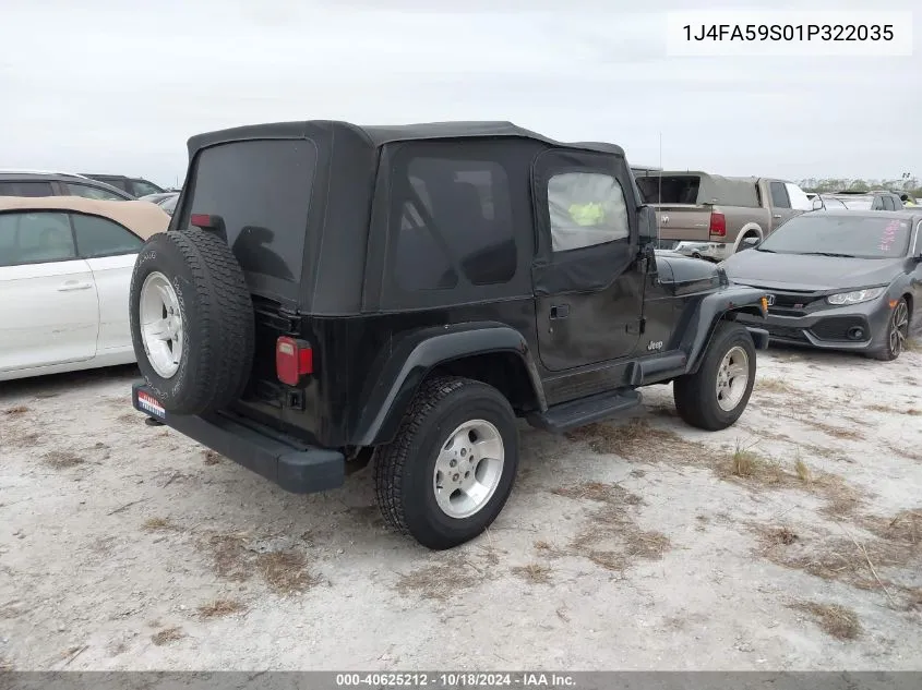 1J4FA59S01P322035 2001 Jeep Wrangler Sahara