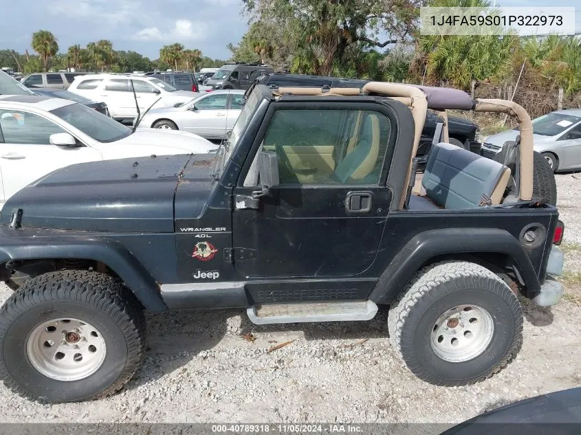 2001 Jeep Wrangler Sahara VIN: 1J4FA59S01P322973 Lot: 40789318