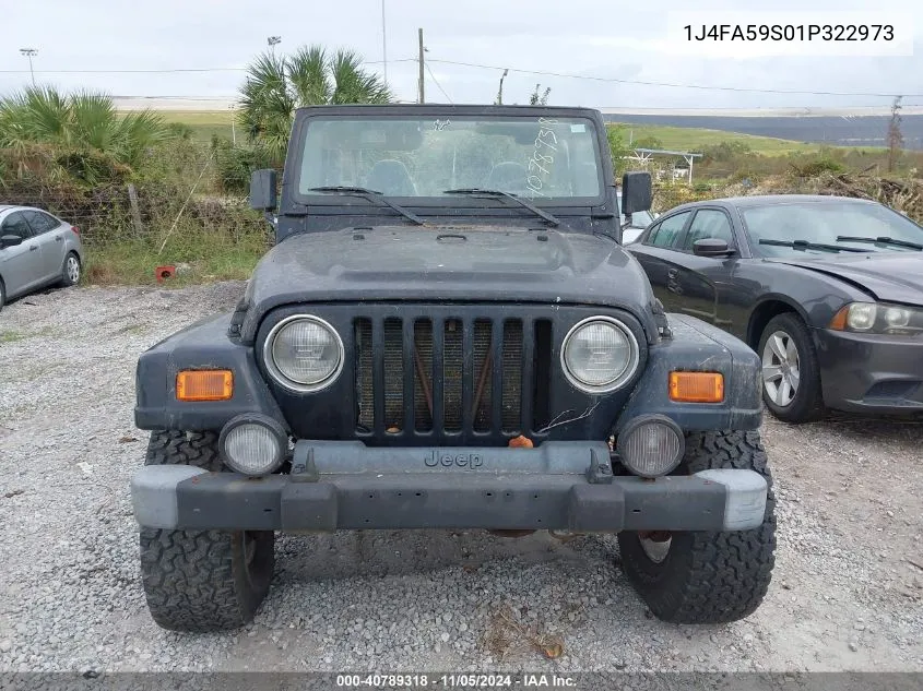 2001 Jeep Wrangler Sahara VIN: 1J4FA59S01P322973 Lot: 40789318