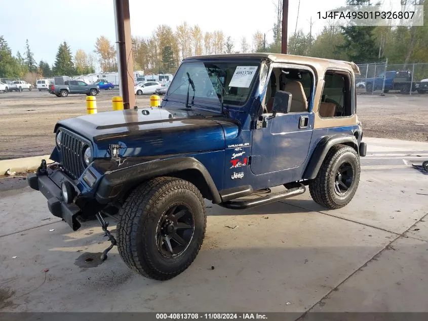 2001 Jeep Wrangler Sport VIN: 1J4FA49S01P326807 Lot: 40813708