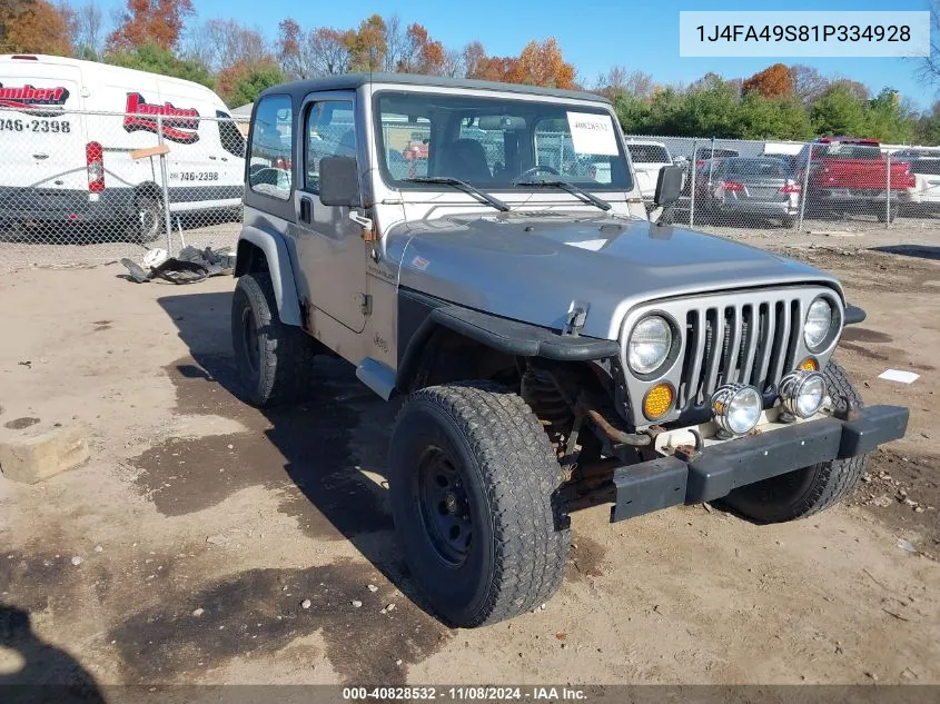 2001 Jeep Wrangler Sport VIN: 1J4FA49S81P334928 Lot: 40828532