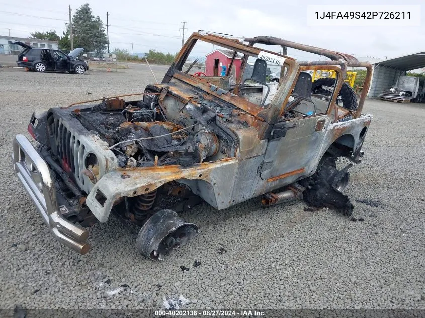 2002 Jeep Wrangler Sport VIN: 1J4FA49S42P726211 Lot: 40202136