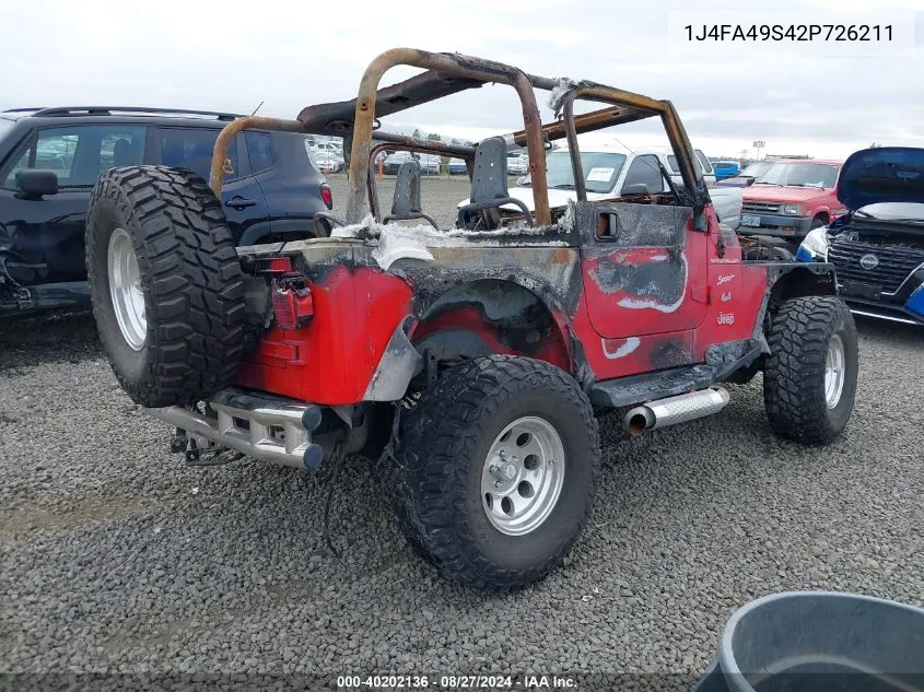 2002 Jeep Wrangler Sport VIN: 1J4FA49S42P726211 Lot: 40202136