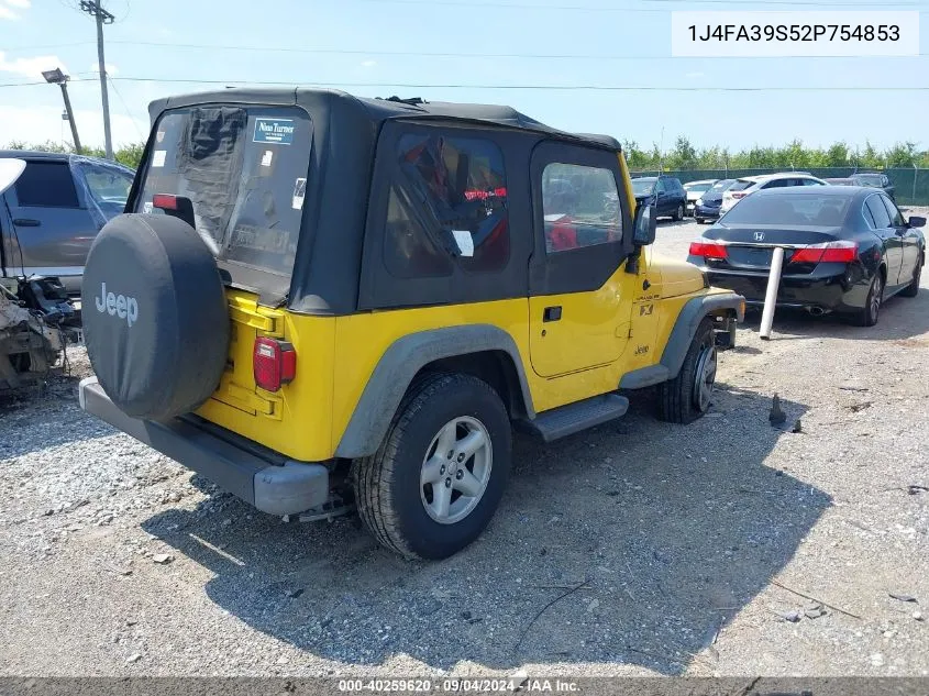 1J4FA39S52P754853 2002 Jeep Wrangler X