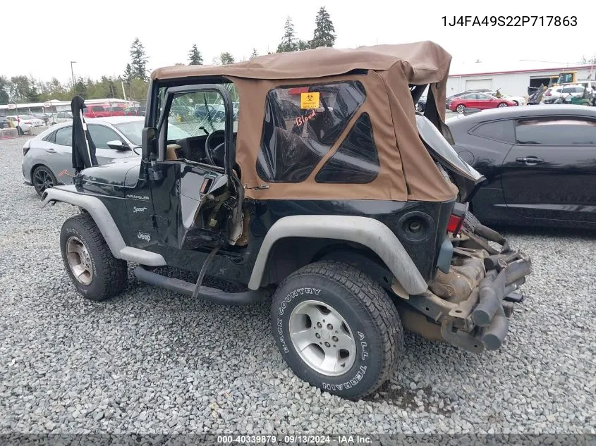 2002 Jeep Wrangler Sport VIN: 1J4FA49S22P717863 Lot: 40339879