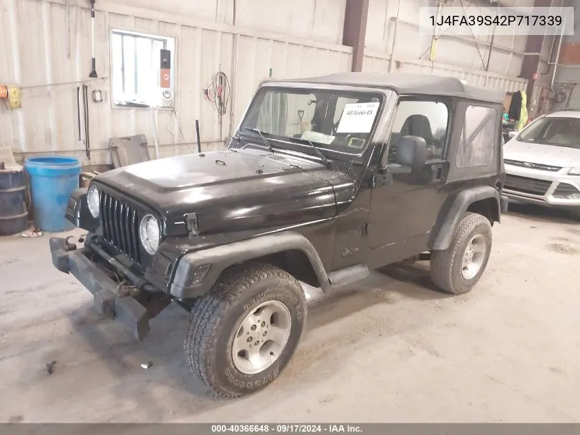 2002 Jeep Wrangler X VIN: 1J4FA39S42P717339 Lot: 40366648