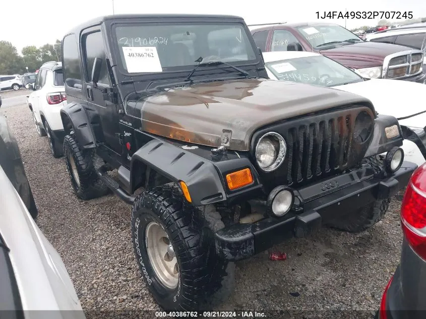 2002 Jeep Wrangler Sport VIN: 1J4FA49S32P707245 Lot: 40386762