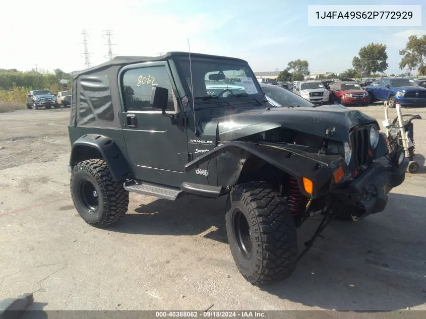 2002 Jeep Wrangler Sport VIN: 1J4FA49S62P772929 Lot: 40388062