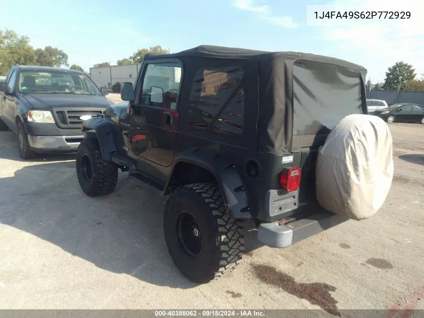 2002 Jeep Wrangler Sport VIN: 1J4FA49S62P772929 Lot: 40388062