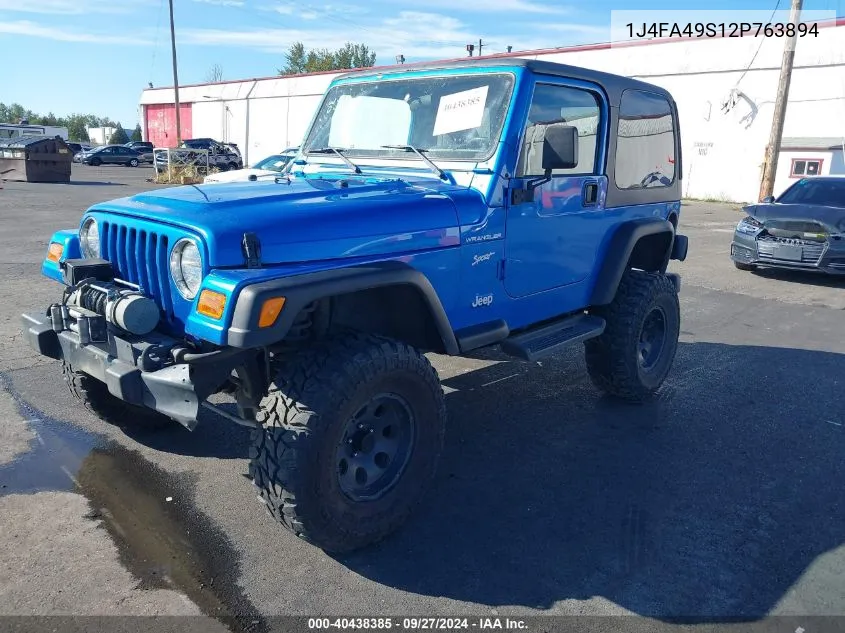 2002 Jeep Wrangler Sport VIN: 1J4FA49S12P763894 Lot: 40438385