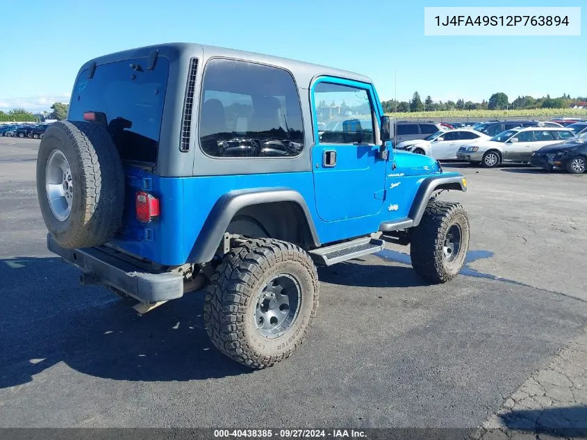 2002 Jeep Wrangler Sport VIN: 1J4FA49S12P763894 Lot: 40438385