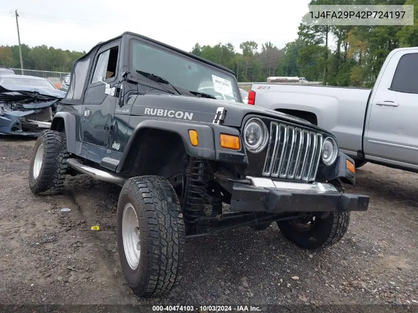 2002 Jeep Wrangler Se VIN: 1J4FA29P42P724197 Lot: 40474103