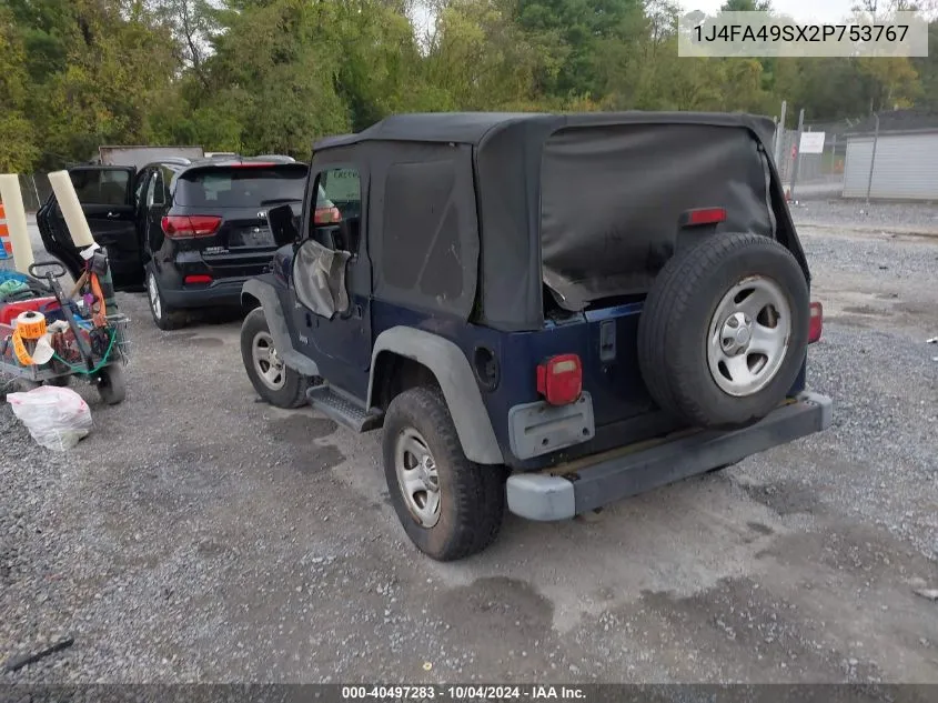 2002 Jeep Wrangler Sport VIN: 1J4FA49SX2P753767 Lot: 40497283