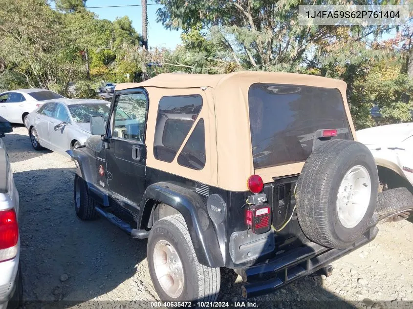 2002 Jeep Wrangler Sahara VIN: 1J4FA59S62P761404 Lot: 40635472