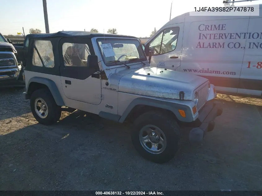 2002 Jeep Wrangler X VIN: 1J4FA39S82P747878 Lot: 40638132