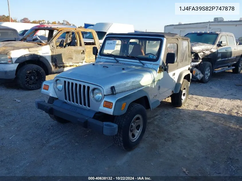 2002 Jeep Wrangler X VIN: 1J4FA39S82P747878 Lot: 40638132