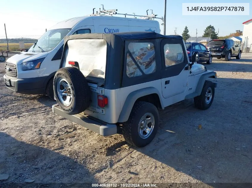 2002 Jeep Wrangler X VIN: 1J4FA39S82P747878 Lot: 40638132