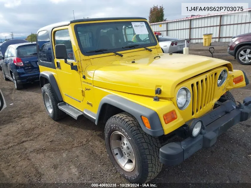 2002 Jeep Wrangler Sport VIN: 1J4FA49S62P703075 Lot: 40693235