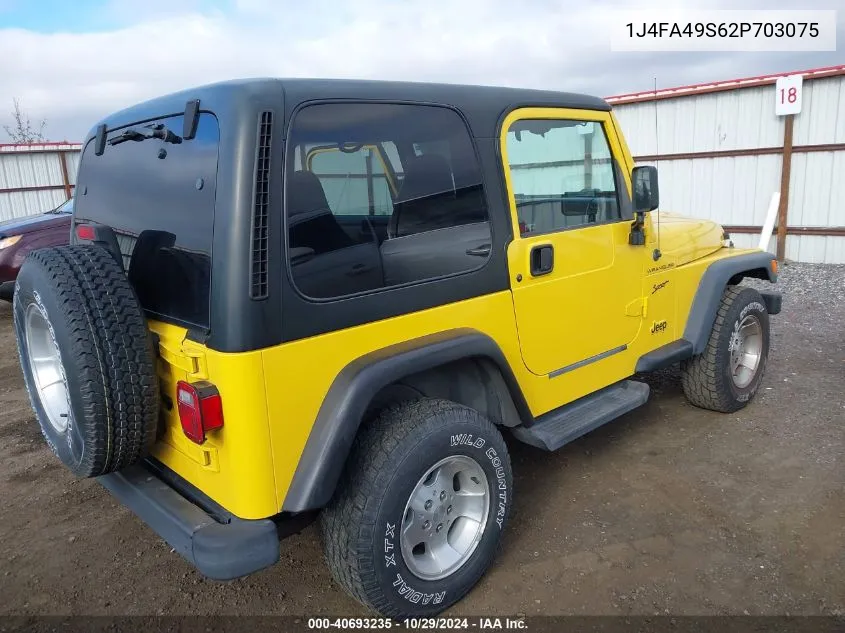 2002 Jeep Wrangler Sport VIN: 1J4FA49S62P703075 Lot: 40693235