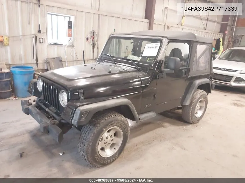 1J4FA39S42P717339 2002 Jeep Wrangler X