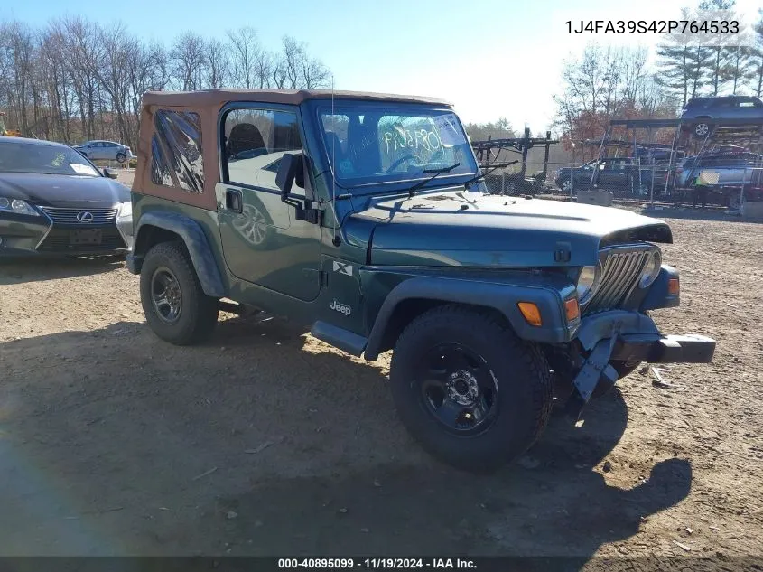 2002 Jeep Wrangler X VIN: 1J4FA39S42P764533 Lot: 40895099