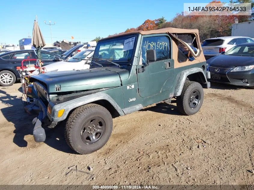 2002 Jeep Wrangler X VIN: 1J4FA39S42P764533 Lot: 40895099