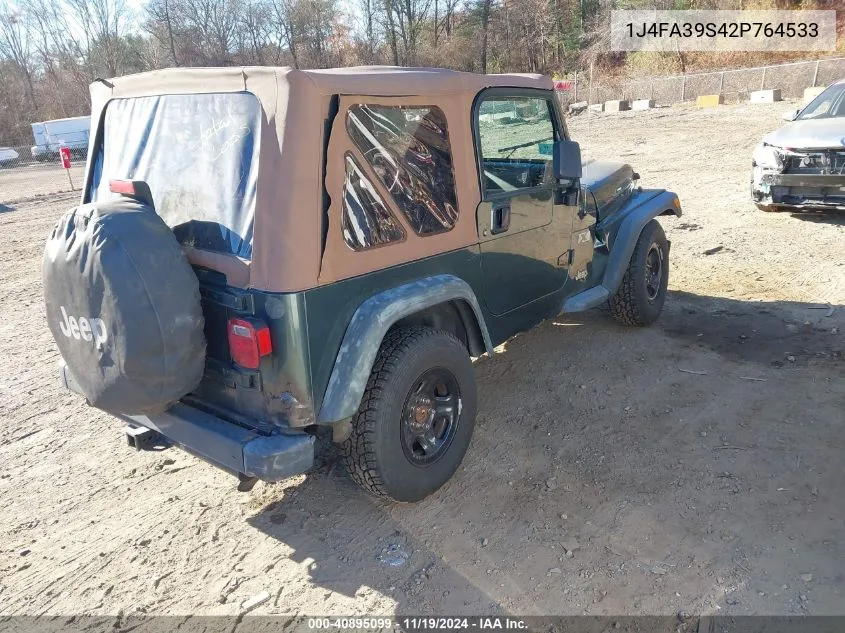 2002 Jeep Wrangler X VIN: 1J4FA39S42P764533 Lot: 40895099