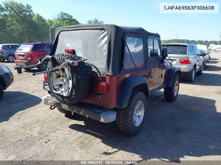 2003 Jeep Wrangler Rubicon VIN: 1J4FA69S63P306608 Lot: 39664753