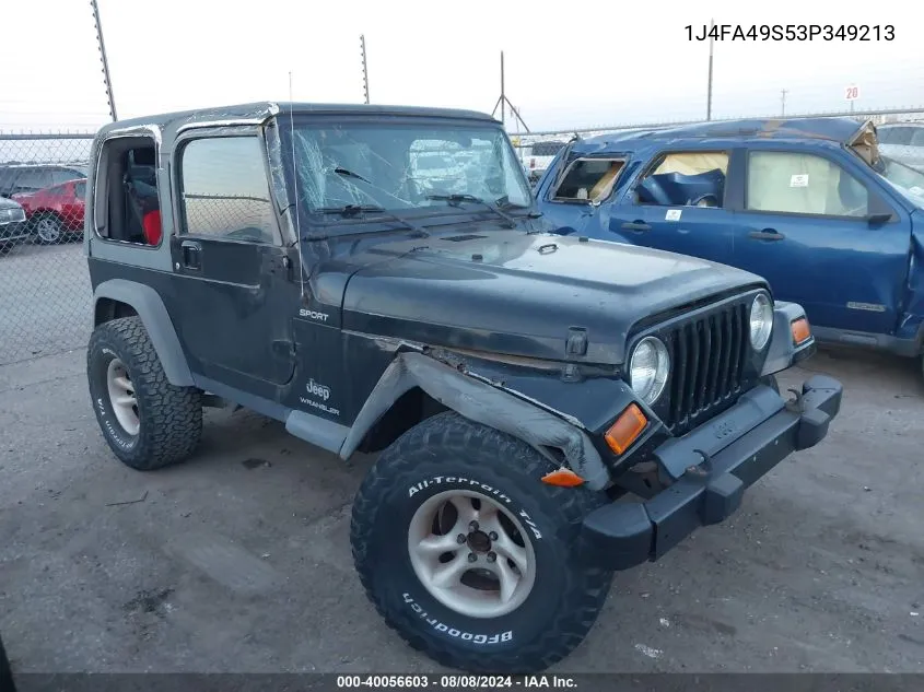 2003 Jeep Wrangler Sport VIN: 1J4FA49S53P349213 Lot: 40056603