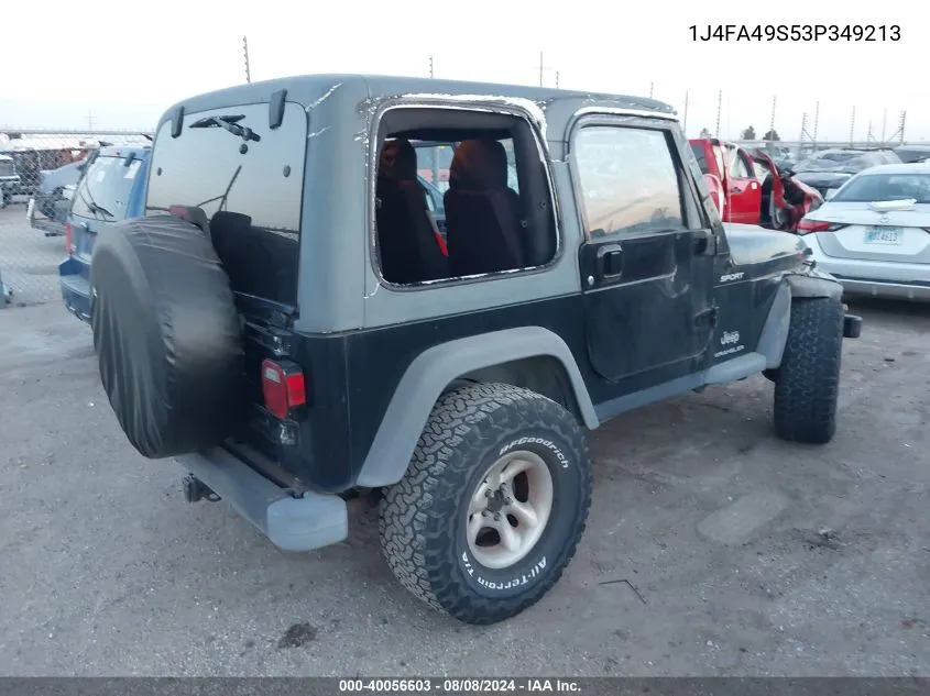 2003 Jeep Wrangler Sport VIN: 1J4FA49S53P349213 Lot: 40056603