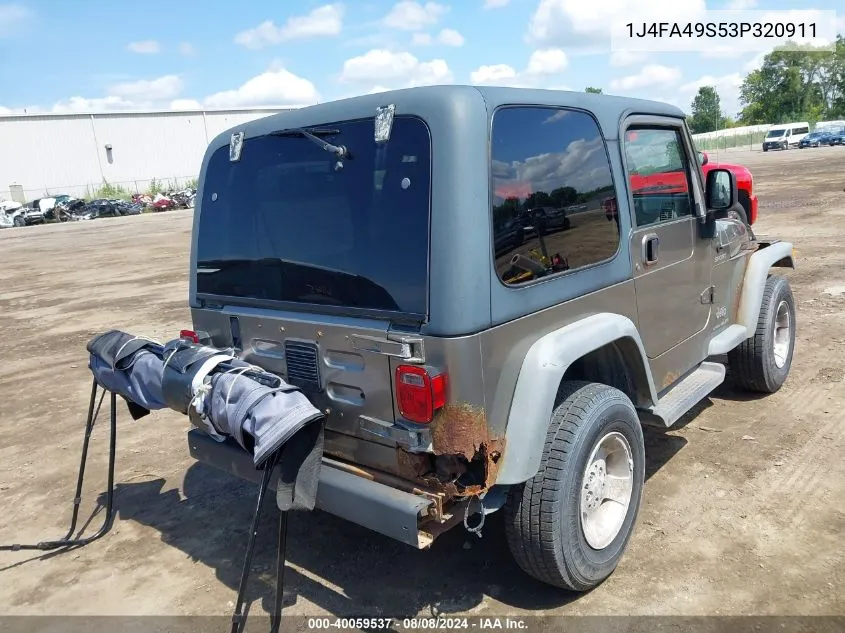 2003 Jeep Wrangler Sport VIN: 1J4FA49S53P320911 Lot: 40059537