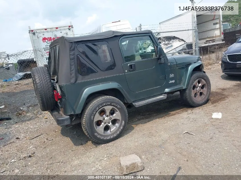 1J4FA59S33P376738 2003 Jeep Wrangler Sahara