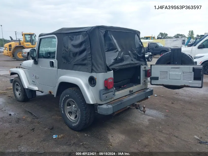 1J4FA39S63P363597 2003 Jeep Wrangler X