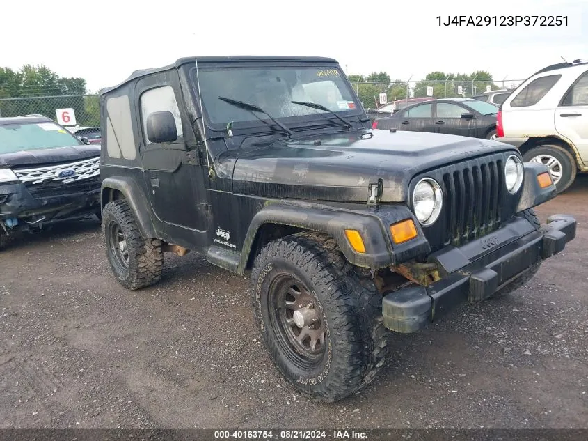 2003 Jeep Wrangler Se VIN: 1J4FA29123P372251 Lot: 40163754