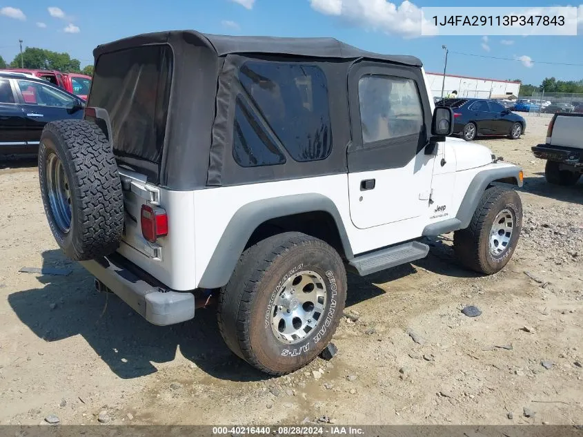 1J4FA29113P347843 2003 Jeep Wrangler Se